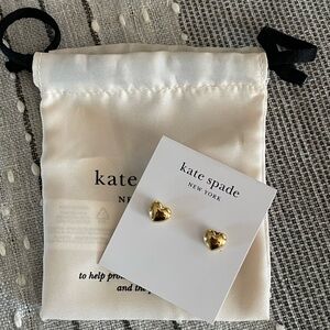Kate Spade Shiny Gold Heart Earrings